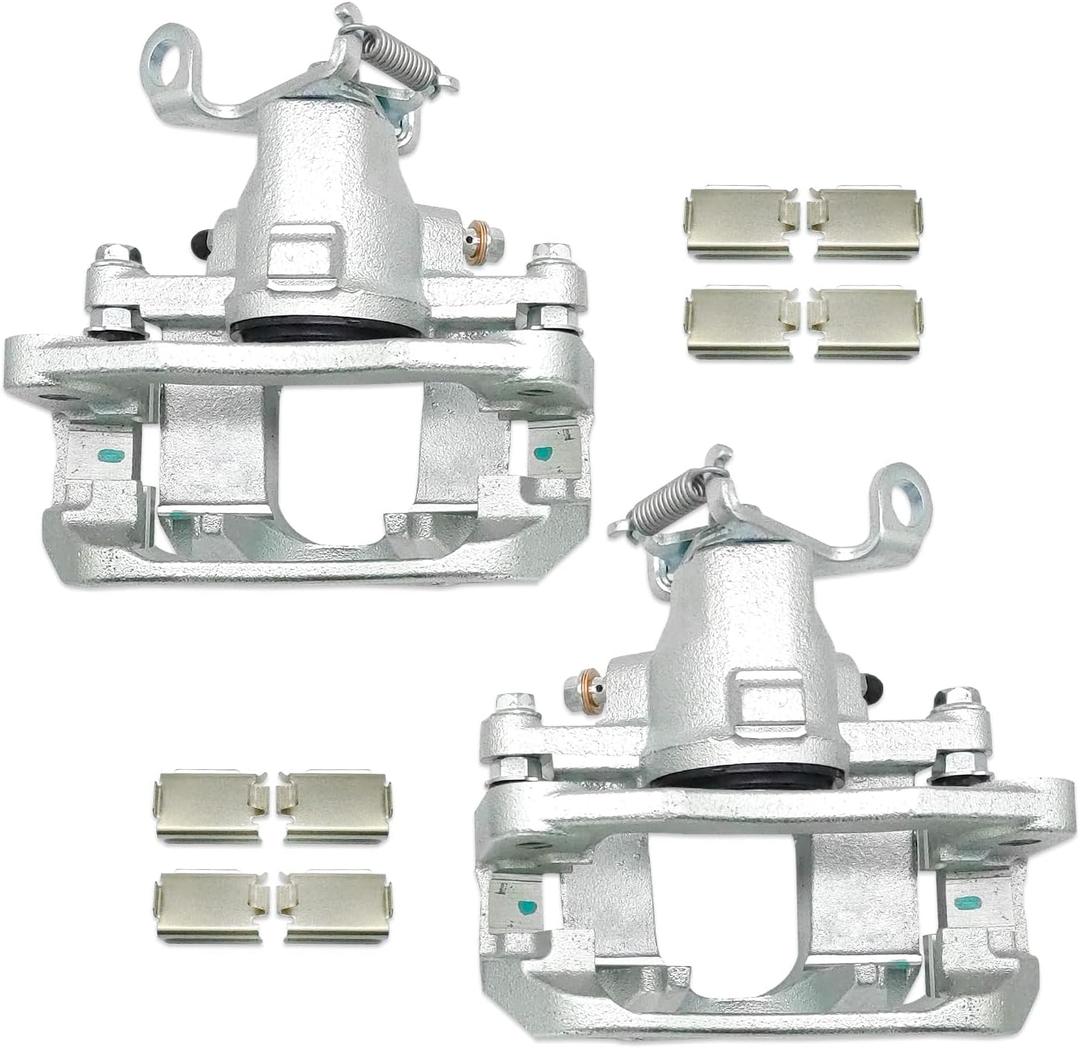 2 Pcs Rear Left & Right Brake Calipers Set 18B5176 18B5177 Compatible with 2009-2012 Dodge Journey, Driver and Passenger Side Rear Brake Caliper Assembly with Bracket