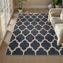 Lahome Moroccan Outdoor Rug 5x7, Easy Jute Blue Washable Rugs for Patio Living Room Outdoor Decor, Geometric Woven Area Rug Non Slip for Backyard, Thin Farmhouse Carpet for Bedroom Dining Room