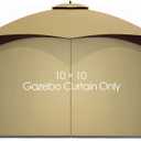 Tanxianzhe Gazebo Replacement Privacy Curtain with Zipper Outdoor Universal Privacy Panel Sidewall for 10' x 10' Gazebo (Khaki)