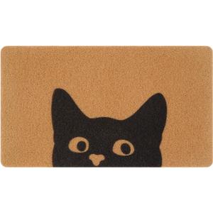 UINI Door Mat Outdoor Indoor Welcome Mats, Cute Cat Front Doormat, Non Slip Durable Entrance Rugs for Front Door, Inside Outside Entry, Porch, Resist Dirt, 17" x 30", Easy to Clean (1'5" x 2'6" (Rectangular))