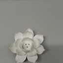 Leadigol White Lotus Incense Holder,3.9 Inch Ceramic White Lotus Incense Burner,Ceramic Flowers Stick Incense Burner Holder,for Home Decor