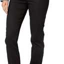 Levi Strauss Signature Women's High-Rise Straight Jeans Stretch Denim (Standard and Plus), Black Opal, 8 Long (Black)