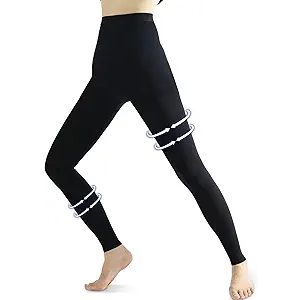 Medical Compression Pantyhose for Women & Men, 2030mmHg Graduated Support Compression Tights Footless Medical Compression Stockings & Leggings for Edema, Varicose Veins, Swelling(Black,L)