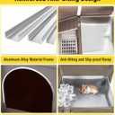 Aivituvin Guinea Pig Cages, Rabbit Hutch with Anti-Chew Frame, Bunny Cage with Cleaning Sliding Tray, 3 Openable Areas, Assemblable Legs, Ramp & Hideout Included - Brown 35.5"L x 19.6"W x 36.6"H