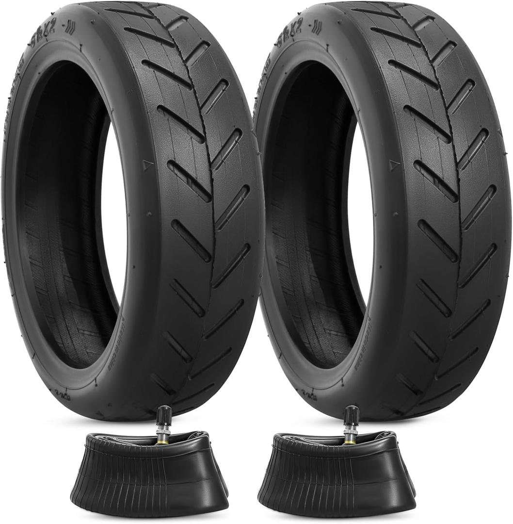 8.5x2.0 Inches Electric Scooter Tires and 50/75-6.1 Heavy Duty Inner Tubes TR4A Straight Valve Compatible with 8 1/2X2 8.5 x 2.0 Gotrax Gxl V2/Xiaomi M365 Electric Scooter Tire and Inner Tubes