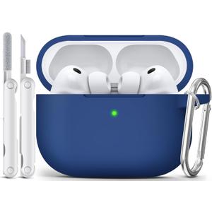 for AirPods Pro 3 Case 2025 Come with Cleaner Kit,Soft Silicone Protective Cover for Apple AirPods Pro 3rd Generation Cases with Keychain, AirPod Pro 3 Case for Women Men-Midnight Blue