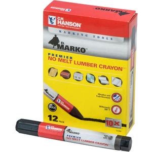 CH Hanson Black Premier Lumber Crayon 12-Pack 10384