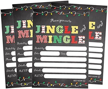Hadley Designs 25 Christmas Party Invitations – Premium Holiday Invitation Cards for Kids and Adults, Christmas Party Invites for Winter Events, Gatherings & Holiday Open Houses (Jingle & Mingle)