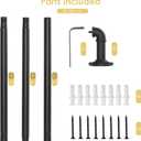 Black 1-inch diameter curtain rod: suitable for windows 28-48 "wide, adjustable curtain rod, modern minimalist design, indoor/outdoor use, 32-48 long