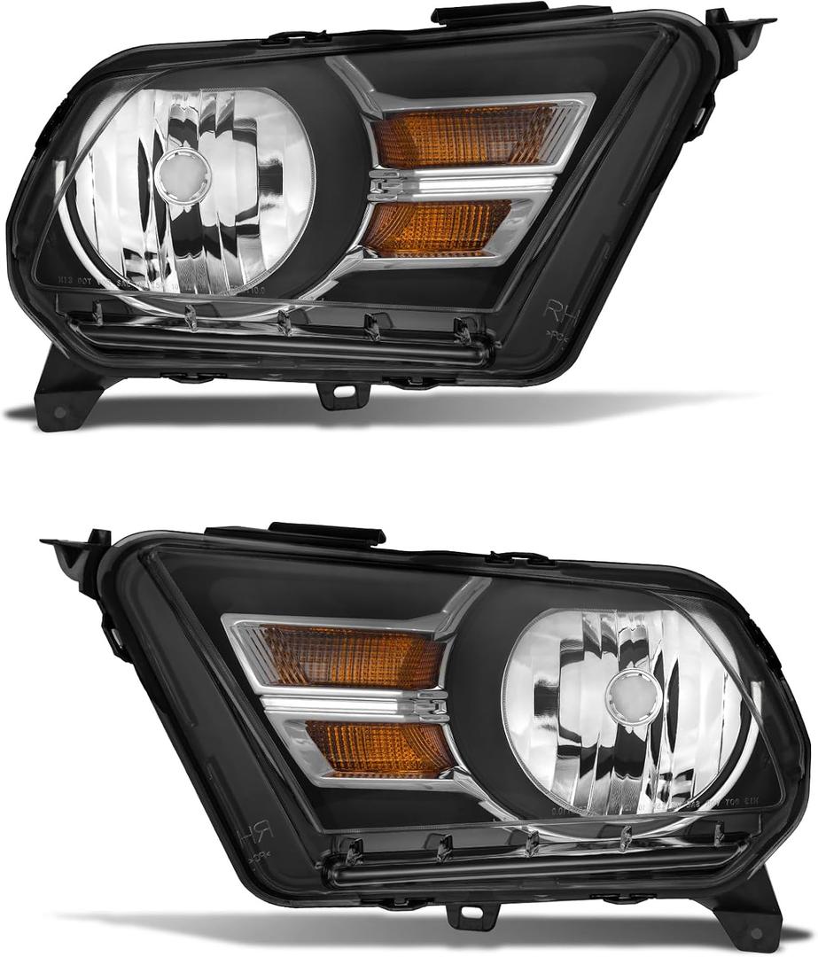 for 2010-2014 Ford Mustang Headlights Assembly Black Pair