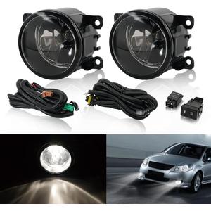 Bevinsee Front Fog Light Lamp Kit & Bulbs Compatible with Suzuki Grand Vitara 2006-2012 SX4 4Dr 2008-2012 Swift Pair Fog Light Assembly
