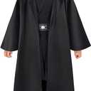 Kids Anakin Costume Tunic Hooded Robe Outfits Halloween Cosplay Uniform (XLarge, Black)