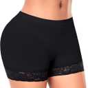 DERCA Butt Enhancer Hip Pads Lace Padded Boyshorts (M, #E26 Black-mid Lace)