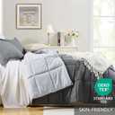 Homelike Moment Queen Comforter Set Grey, Comforters Queen Size Set, Soft Lightweight Down Alternative Bed Comforter Full Size Reversible All Season 3 Pieces Sets Grey/Light Gray