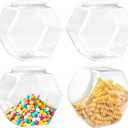 4Pack Plastic Candy Jars with lids,71Oz Clear Cookie Jars,Hexagon Candy Containers for Candy Buffet,Snacks,Food,Coffee Pod,Dog Treats,Washing Powder,Kitchen Storage