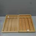 oridom 2-Piece Bamboo Silverware Organizer, Expandable Kitchen Drawer Organizer for Cutlery and Utensils, Multifunction Adjustable Bamboo Wood Cutlery Tray in Drawer for Flatware, (Natural)