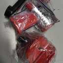 Geedel Rotary Cheese Grater, Kitchen Mandoline Vegetable Slicer with 3 Interchangeable Blades, Easy to Clean Grater for Fruit, Vegetables, Nuts (Red)