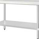 HARDURA Stainless Steel Table with backsplash 24 x 60 Inches Kitchen Prep Table Heavy Duty Stainless Steel Workbench NSF 304 with Aluminium Corner Undershelf for Commercial Restaurant