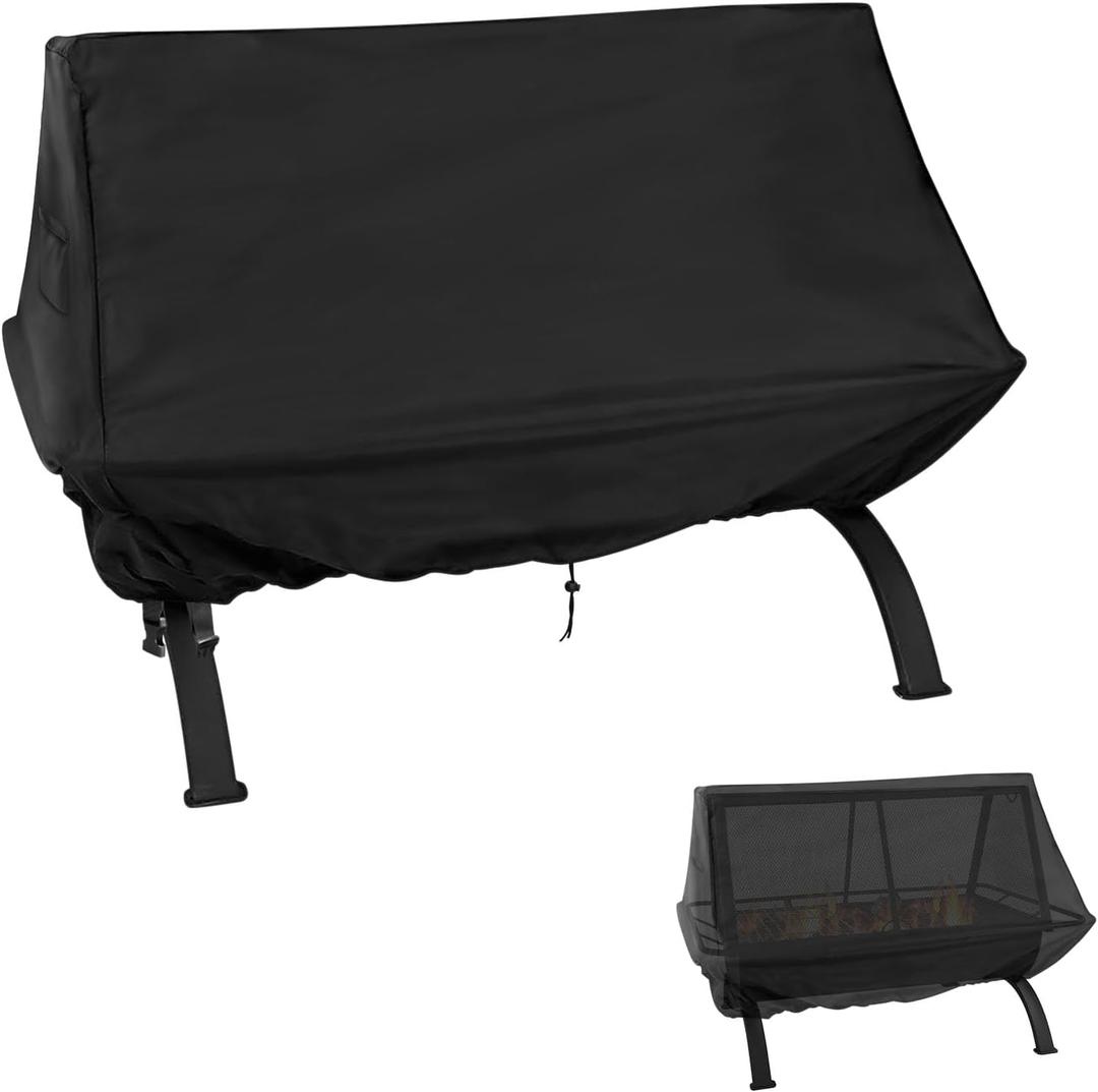 Fire Pit Cover Rectangular 36 Inch 600D,Cover for Rectangular Fire Pit with Grill ,Outdoor Waterproof Firepit Cover - 36 X 27 X 24 Inch