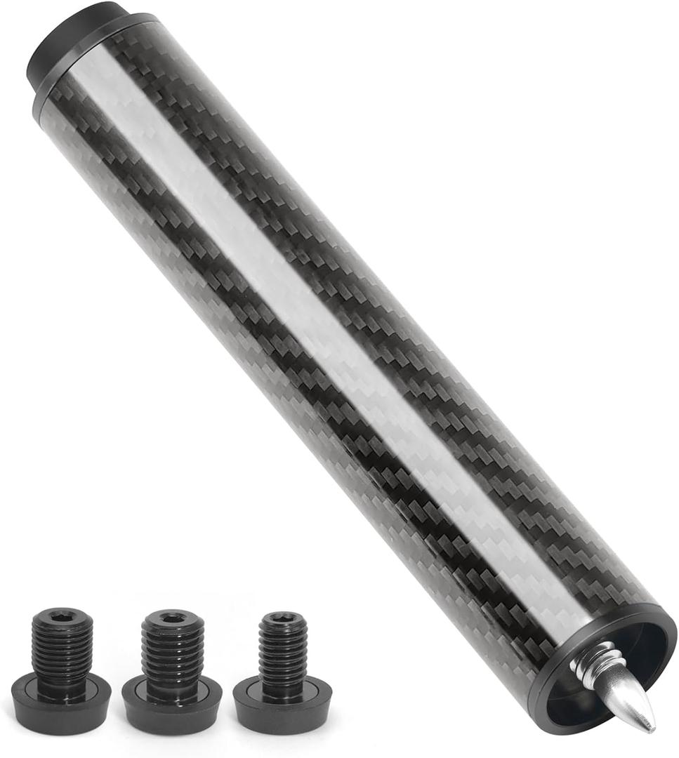 Pool Cue Extension with 3 Bumpers Carbon Fiber Billiard Cue Extender Pool Cue Accessories (6 inches extension)