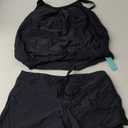 Aqua Eve Two Piece Women's Tankini Swimsuits Blouson Swim Tank Top with Shorts Modest Bathing Suits L