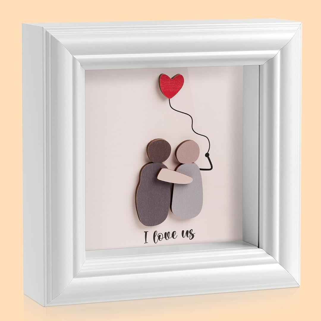Valentine's Decoration Anniversary Couple Gift - Romantic I Love You Shadow Box Frame - Cute BirthdayChristmas, Wedding Gifts for , Wife, Fiancee, Girlfrien