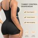 SHAPELLX Shapewear for Women Tummy Control Half Body Shaper Snatched Zipper Butt Lifting Faja Colombiana Bodysuits for Women (Black, M)