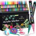 72 Colors Acrylic Paint Pens Markers, Extra Fine Tip Acrylic Paint Markers for Rock Painting, Ceramic, Wood, Plastic, Canvas, Glass, Card Making, DIY Crafts & Art Supplies