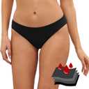 Leoparts Period Swimwear Leakproof Bikini Bottoms Low Rise Swimuit Bottom Briefs for Teen Girls Women (XX-Large, Black 852)