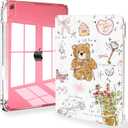 Feams Case for iPad A16 11th Generation 11 Inch 2025, iPad 10th Generation 10.9 Inch 2022 Case Clear Back Cover with Pencil Holder & Auto Sleep, Cute Girls' Daily