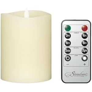 Stonebriar 3 Count Ivory Real Wax 3x4 Flameless LED Pillar Candles with Remote and Timer Pack of 4 Stonebriar 3 Count Ivory Real Wax 3x4 Flameless LED Pillar Candles with Remote and Timer Pack of 4