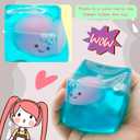 Stress Cube Fidget Toys Adults - Sensory Toys for Kids with Autism Stress Ball - Glow in The Dark Blobfish Inside, Squishy Sensory Toy, Stress Relief Toy for Halloween, Christmas & Birthday Gift