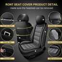 IKABEVEM Faux Leather Truck Seat Covers for Nissan Frontier 2007-2026,Side Airbag Safe All Season Front Pair Black & Grey Two Tone | Custom Fit SV PRO-4X PRO-X SL S LE SE,Breathable Waterproof Faux Leather Seat Protectors,Black&Gray