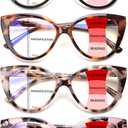 Progressive Multifocus Reading Glasses for Women Blue Light Blocking Spring Hinge Computer Multifocal Cat Eye Readers, 3.0 x