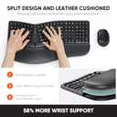 MEETION Ergonomic Wireless Keyboard and Mouse, Ergo Keyboard with Vertical Mouse, Split Cushioned Wrist Palm Rest, Natural Typing, Rechargeable, Full Size, Windows/Mac/Computer/Laptop, Black DirectorC (Large)