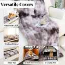 Pet Couch Cover Sofa Washable - Dog Couch Protector Covers Non-Slip Soft Fuzzy Plush Sofa Slipcovers, Pet Friendly Dog Mat for Furniture Couches, Car, Recliner, Gery, 27.6"x27.6"