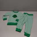 Christmas Baby Boy Girl Outfit Striped Embroidery Long Sleeve Sweatshirt Tops Pants Set Toddler 2 Piece Fall Clothes (Green tree, 2-3T)