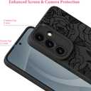 OOK Compatible with Samsung Galaxy S25 5G Case, Silicone Black Flowers Floral Rose Cute Pattern, TPU Camera Protection Soft Slim Shockproof Phone Cover for Women Girls- Black Rose