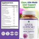 1 Body Liver Support Supplement with Milk Thistle & Dandelion, Twin Pack, 60 Capsules Each