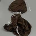 Smiry Velvet Seat Covers for Dining Room Chair Set of 2, Stretch Fit Removable Washable Chair Seat Cushion Protector Slipcovers with Ties, Coffee