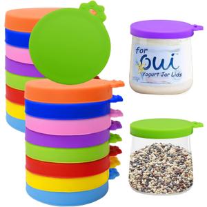 Oui Lids - 8 Pack Reusable Silicone Jar Lids for Yoplait Yogurt Containers