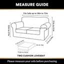 PrinceDeco Velvet Couch Cover Loveseat Covers for 2 Cushion Couch 3 Piece Sofa Covers for Dogs Washable Loveseat Covers Width Up to 72 Inch No Slip Stretch Sofa Slipcover(Medium, Stone Blue)