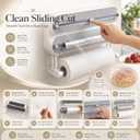 Magnetic Wrap Dispenser with Cutter, 3-in-1 Kitchen Roll Holder | Fits plastic wrap, foil and paper towels, metal-surface mounting, wall holes and sticker setup for flexible kitchen placement