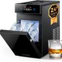 Ecozy 2.4" Clear Ice Ball Maker Countertop with CrystalFlux Technology, Minimal Footprint Sphere Ice Maker with 8H Timer, 1 pcs in 40 Mins, 32 pcs/Day, Self-Cleaning for Home Bar Whiskey & Bourbon