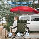 AMMSUN Chair Umbrella with Universal Clamp Adjustable 47 inches and 360° Swivel & UPF 50+ Protection Portable Sun Umbrella, Secure Clip on Camping/Beach Chairs, Stroller, Wheelchair, Golf cart, Lounger, Red, Large-sized