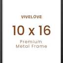 Vivelove 10x16 Metal Picture Frame, Black Aluminum Picture Frames with Tempered Glass, Wall Mounting Horizontally or Vertically, Simple and Elegant Decor for Wall-1Pack