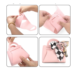 Jucoan 10 Pack Mini Pink Handbag Candy Bags for Party Favors, Cute Pu Leather Purse Treat Bag Pouches for Wedding, Birthday, Baby Shower, Thanksgiving Christmas Valentine’s Day Gifts