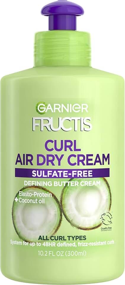 Garnier Hair Care Fructis Curl Nourish Shampoo, Conditioner, and Butter Cream Leave In Conditioner, For 24 Hour Frizz Control, Intense Moisture for Smoother, Frizz-Resistant Curls Cradle to Cradle Certified