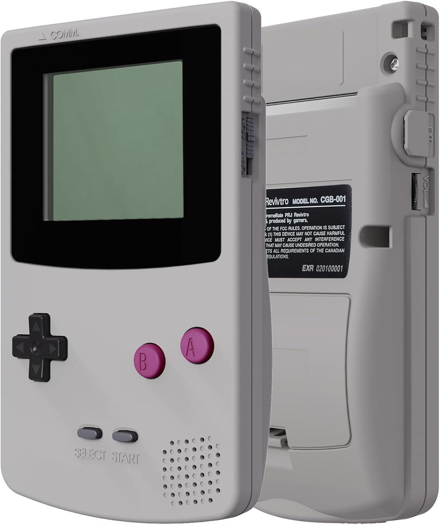 IPS Ready Upgraded eXtremeRate Classic Gray Replacement Shell Full Housing Cover & Black Screen Lens for Gameboy Color  Fit for OSD IPS & Regular IPS & Standard LCD Console & IPS Screen Without