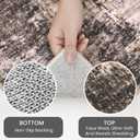 IOHOUZE Round Area Rug 5 Ft Circle Entryway Rugs Round Washable Door Mat Indoor Entrance, Non Slip Circle Front Door Rug, Printed Abstract Faux Wool Floor Carpet for Foyer Porch Sink, Brown/Rust